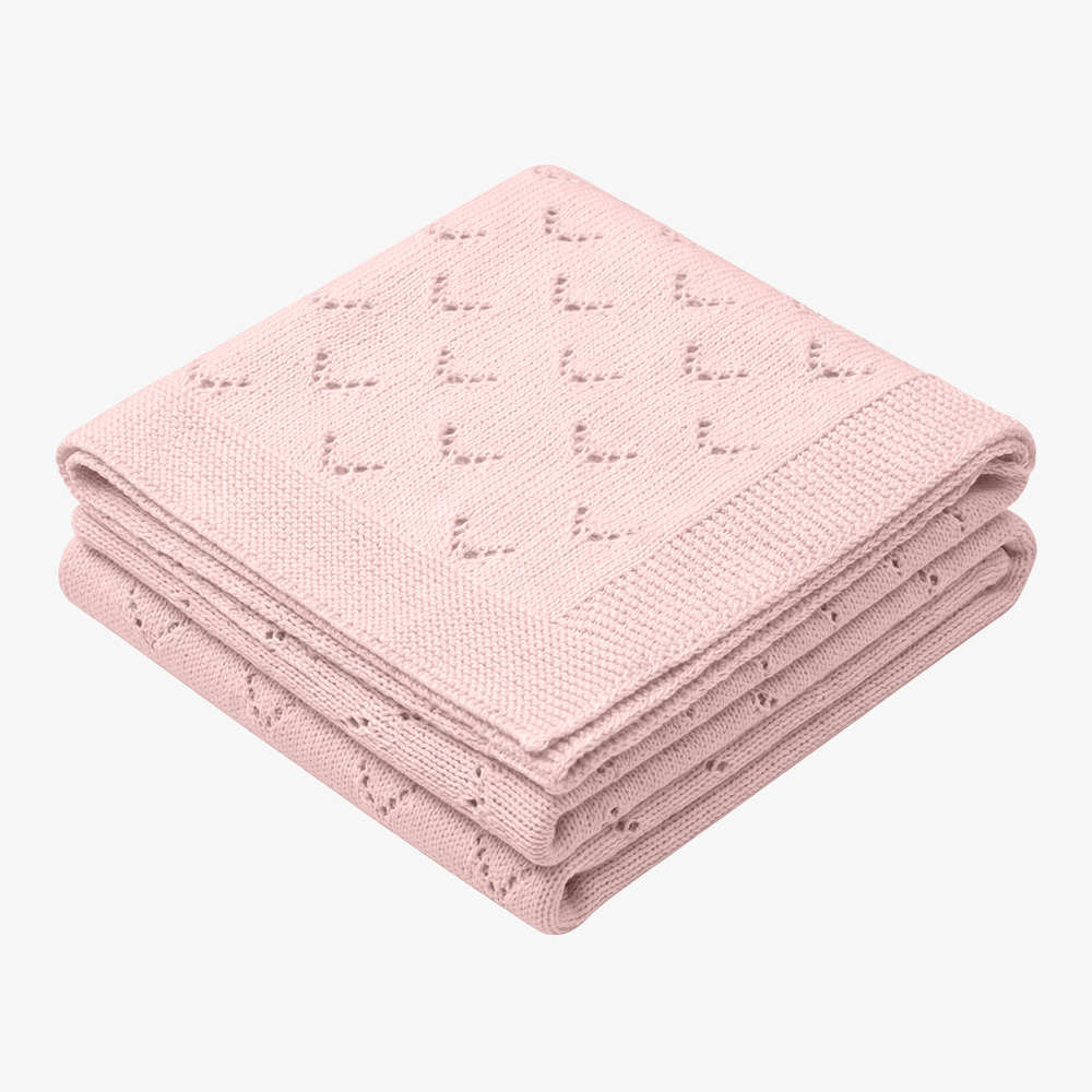 Pointelle Polyester Knitted Baby Blanket