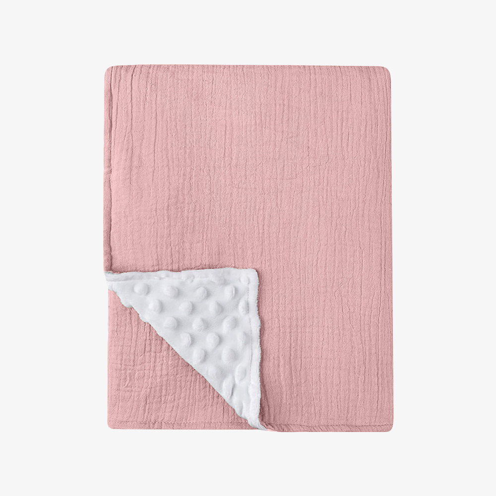 Muslin & Minky Dot Reversible Baby Blanket